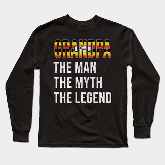Grand Father Ugandan Grandpa The Man The Myth The Legend - Gift for Ugandan Dad With Roots From  Uganda Long Sleeve T-Shirt by Country Flags